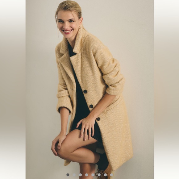 Sanctuary Jackets & Blazers - Sanctuary For Anthropologie Camel Herringbone Long Coat